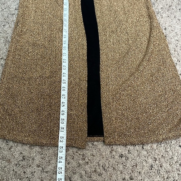 South Beach longline gold side slits open front Metallic Duster Cardigan Sweater - Picture 15 of 15